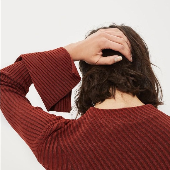 TOPSHOP Asymmetrical Ribbed Sweater, rust - Picture 2 of 6